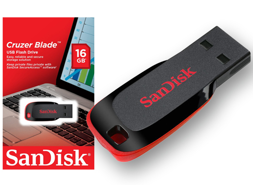 Pendrive SanDisk 2.0 Cruzer Blade 16 GB Rojo