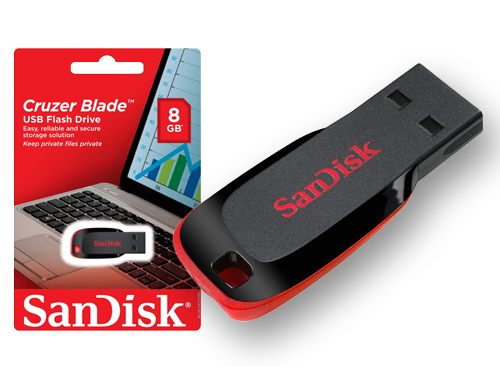 Pendrive SanDisk 2.0 Cruzer Blade 8 GB Rojo