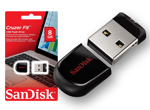 Pendrive SanDisk 2.0/3.0 Cruzer Fit 8 GB Rojo