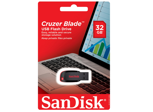 Pendrive SanDisk 2.0 Cruzer Blade 32 GB Rojo